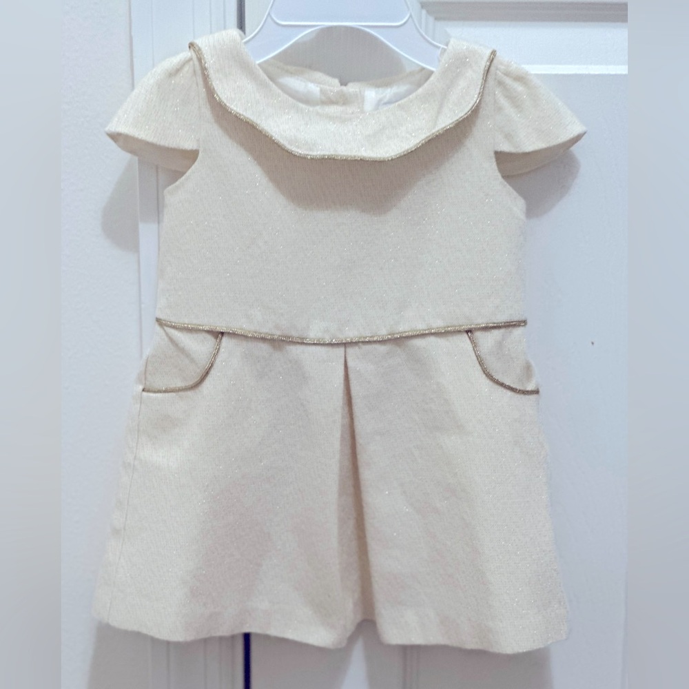 Janie and Jack Girls Gold dress size 6-12 month
